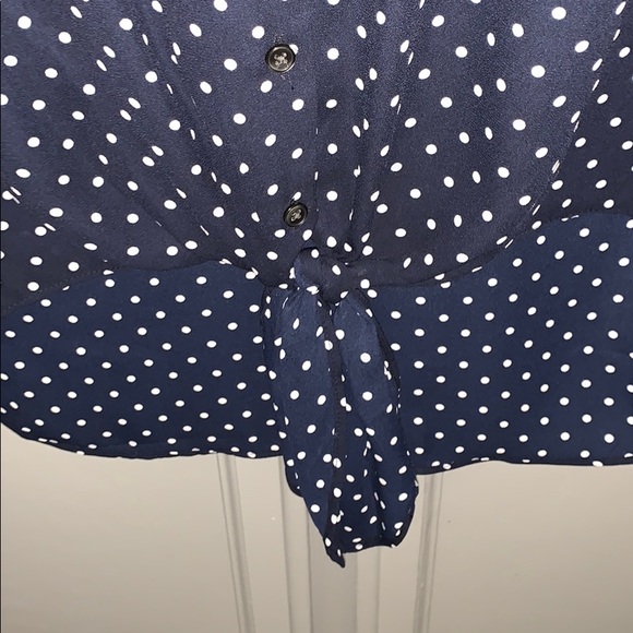 Button Down Tie Front Blouse - Picture 3 of 3